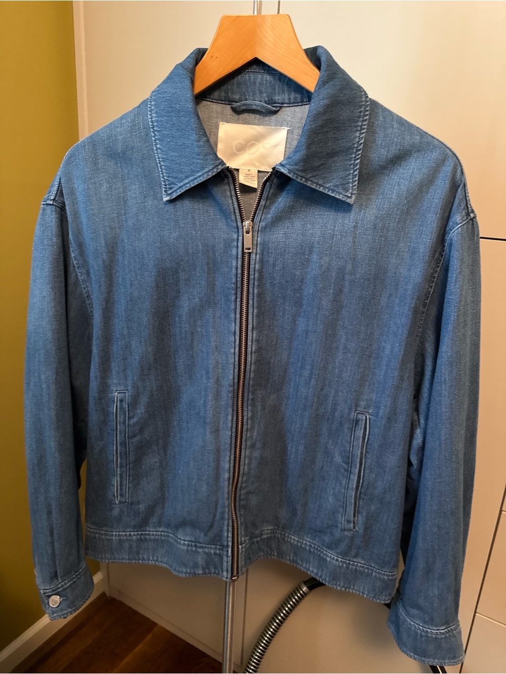 COS Blue Denim Zip-Front Jean Jacket - Picture 3 of 4